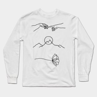 minimal line art pack Long Sleeve T-Shirt